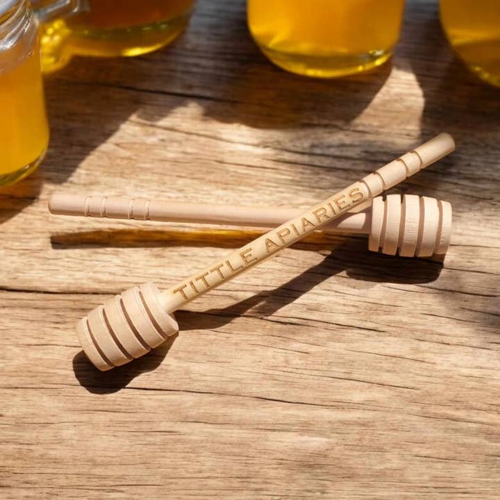 Tittle Apiaries Custom Wooden Honey Dipper for wholesale by Tittle Apiaries, LLC