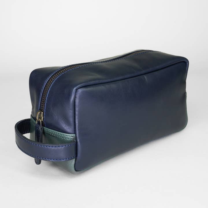 Colour-Block Leather Box Washbag for wholesale by Sophos