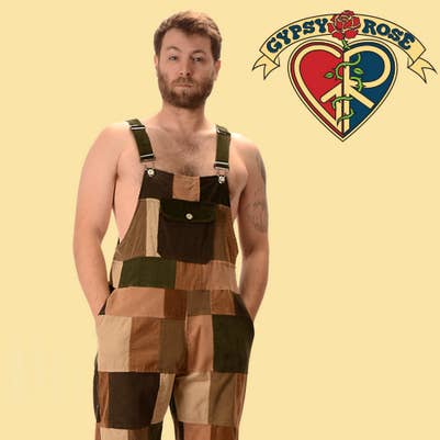 Patchwork Corduroy Short Overalls for wholesale by Gypsy Rose