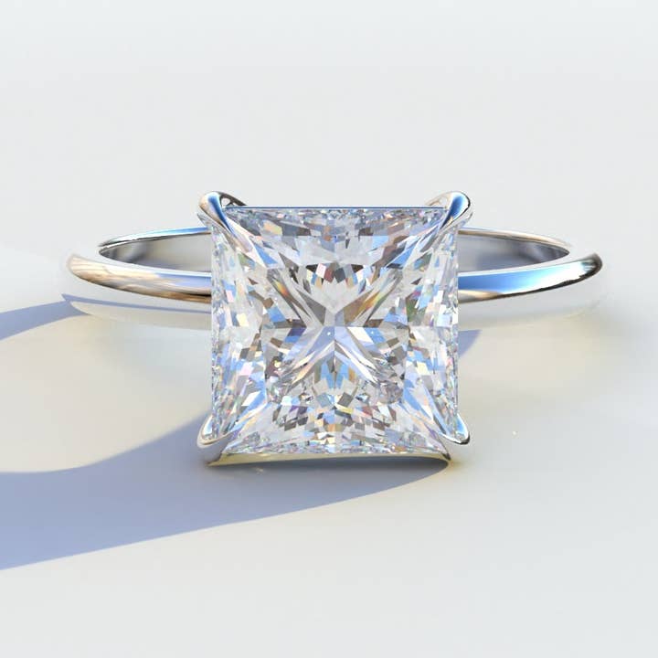 2.5 Carat E VVS Princess Cut Solitaire Lab Diamond Ring - Speyeria for wholesale by Mohana Jewels - Luxury