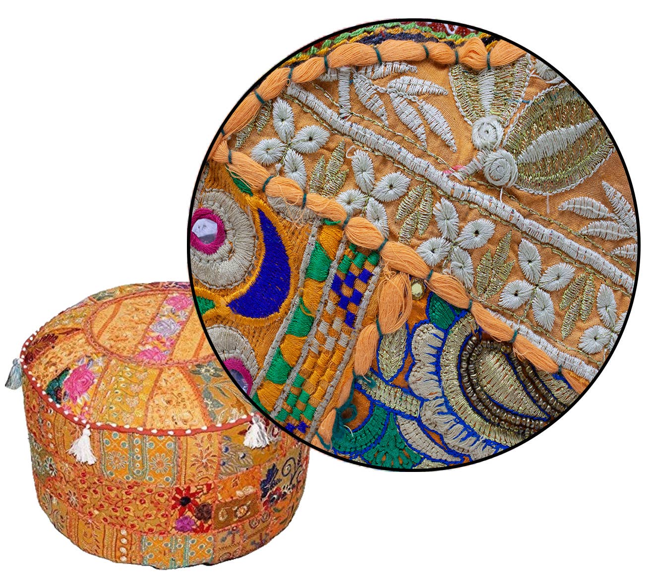Aakriti Inc. - Wholesale Pouf - Aakriti Gallery Indian Pouf Footstool Ethnic Pouf Cover21