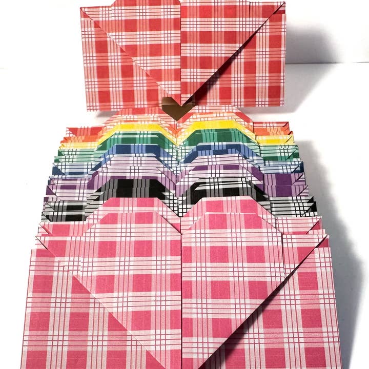 Handmade Origami Heart Envelope - Palaka Print and other Purchase Wholesale recycled envelopes. Free Returns & Net 60 Terms on Faire trending on Faire.