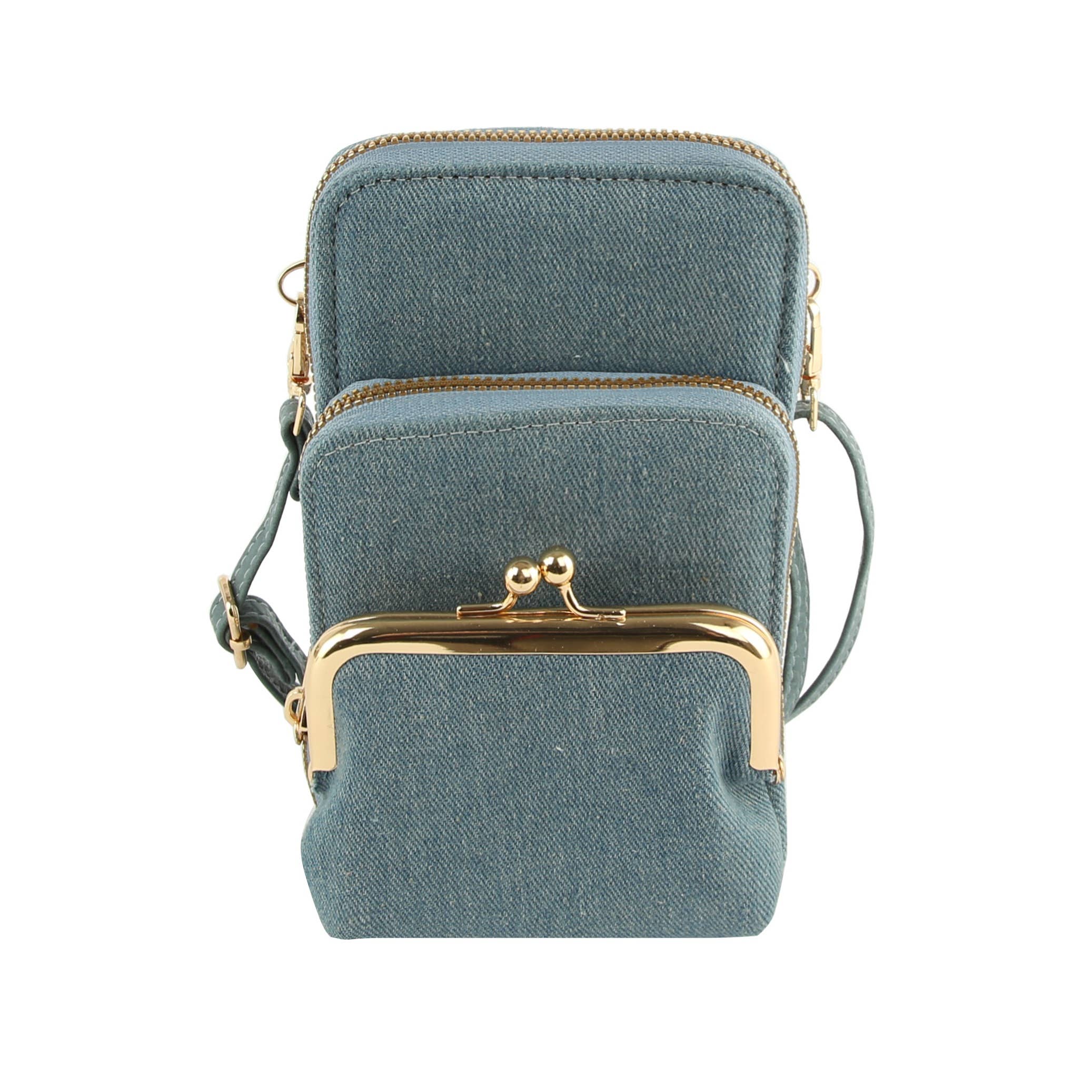 Handbag Factory Corp - Wholesale Crossbody Bag - Women's - Small Crossbody for Women Double Zip Adjustable Strap Over t11