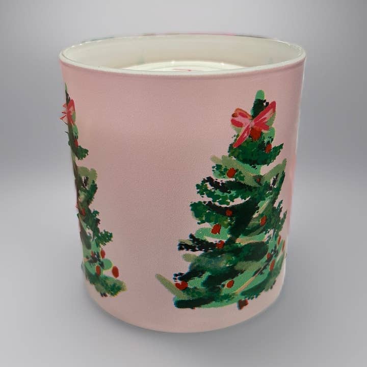 Rebecca Illustrated - Wholesale Jar/filled candle - PINK CHRISTMAS TREE CANDLE- PINK PINE 0