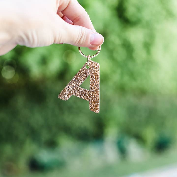 Lucky Feather - Wholesale Keychain - Women's - Glitter Keychain - Letter - A3