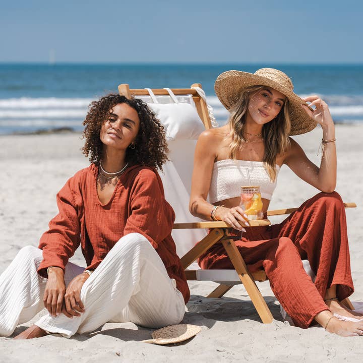 Lotus and Luna - Wholesale Pants - Women's - Seaside Spice Wide Leg Cotton Pants2