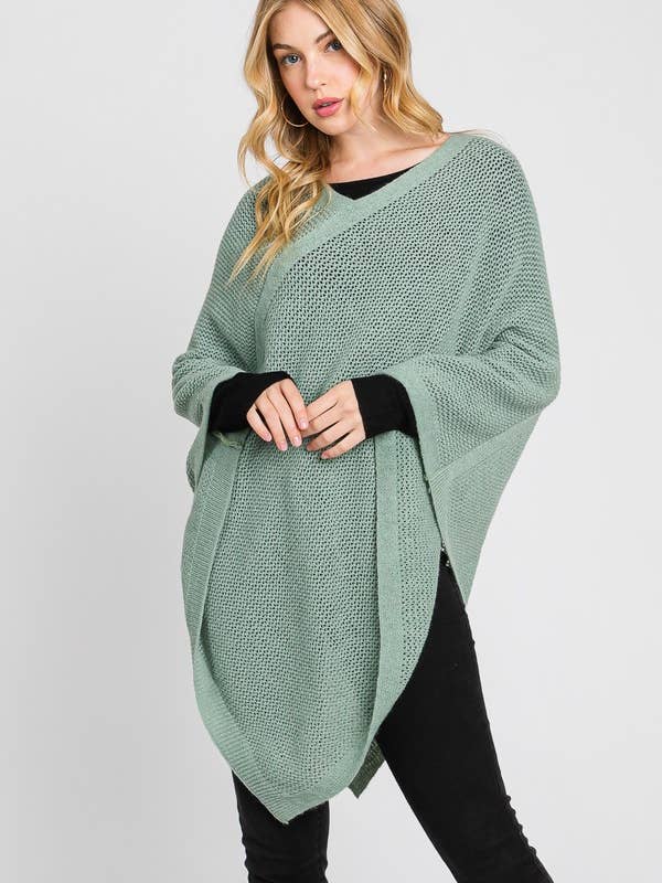 Shop Neighbors - Wholesale Poncho - Women's - SOLID LOOSE KNIT PONCHO1