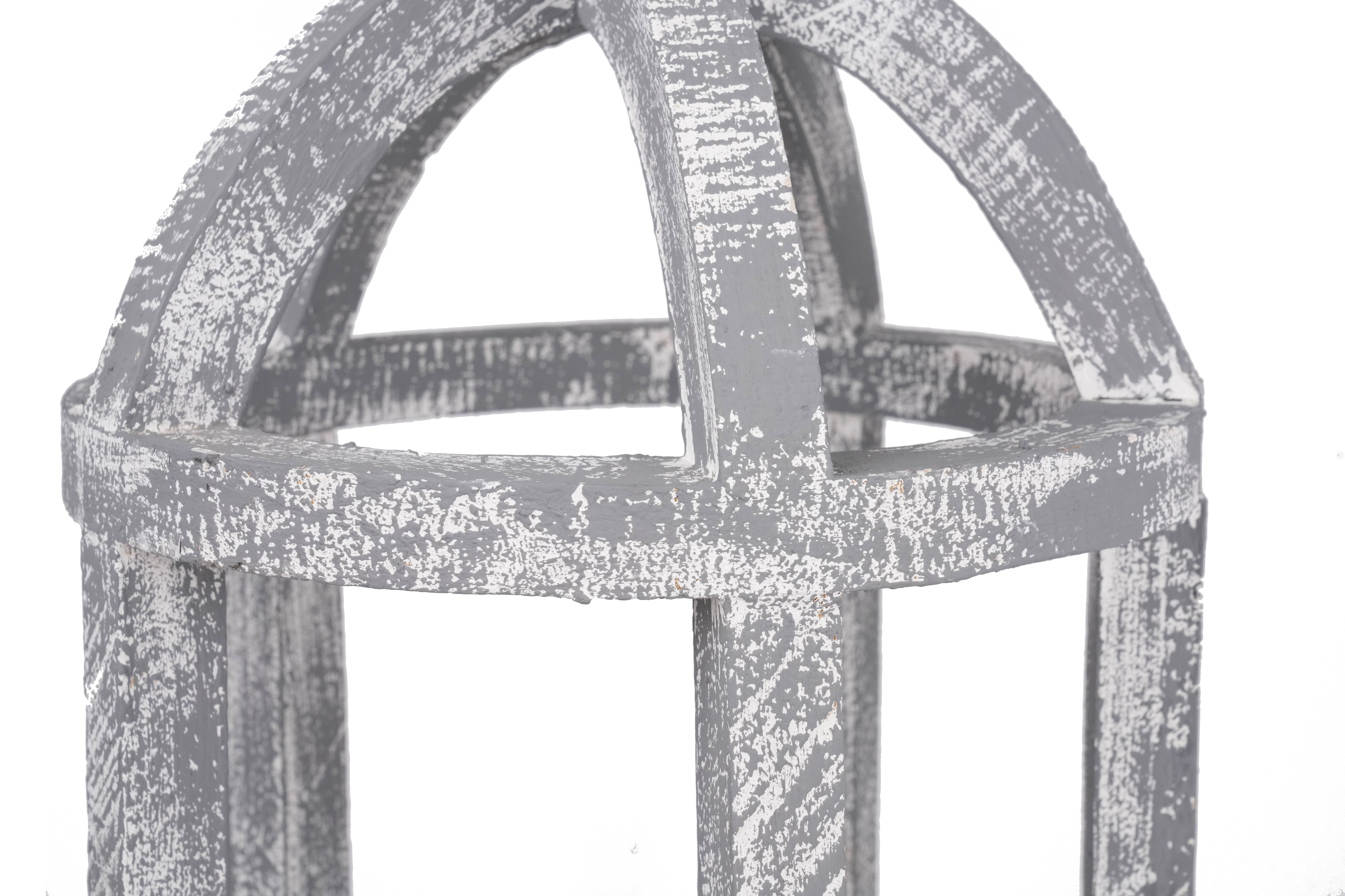 My Amigos Imports - Vente Lanternes - Lanterne ronde en bois de ferme Richmond, 12 x 28 pouces, gris1