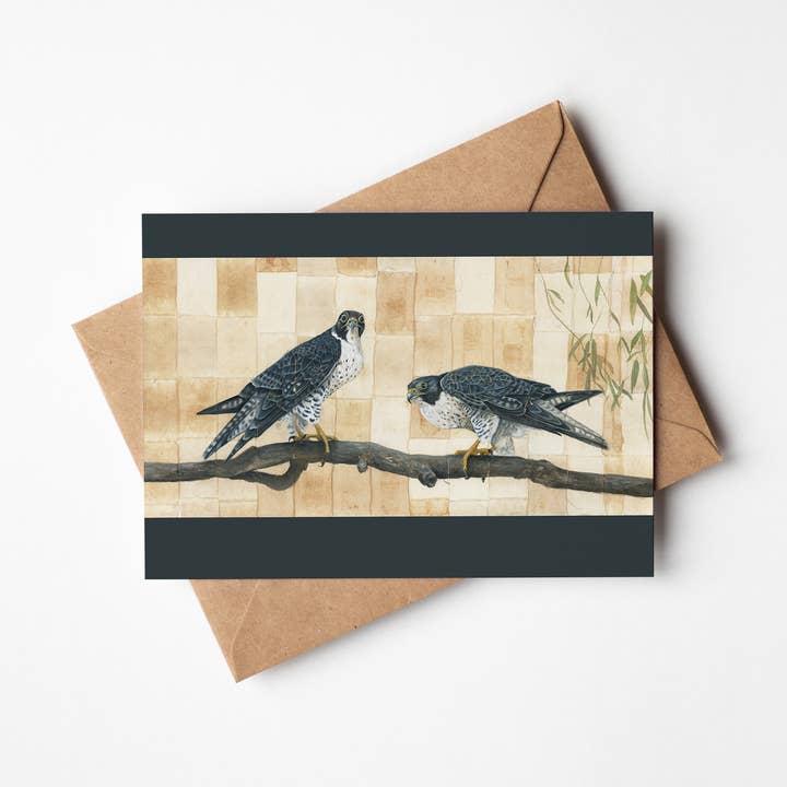 Peregrine Falcons 5x7 Greeting Card for wholesale by Orphan Girl Fine Art