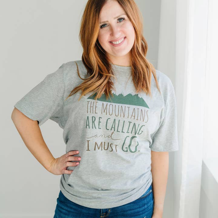 "Mountains Are Calling" Unisex T-Shirt - Bella Canvas for wholesale by Joyful Moose