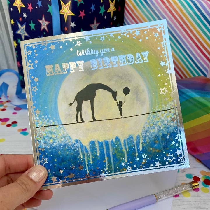 Giraffe Birthday Card for wholesale by Dream Capture Artwork