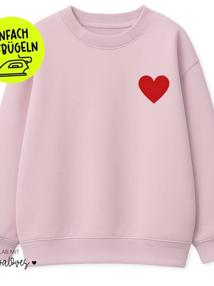 *whatevaloves EDITION* Flock-Patch - Hjärta - röd *stryk-på* för wholesale av Paul und Clara