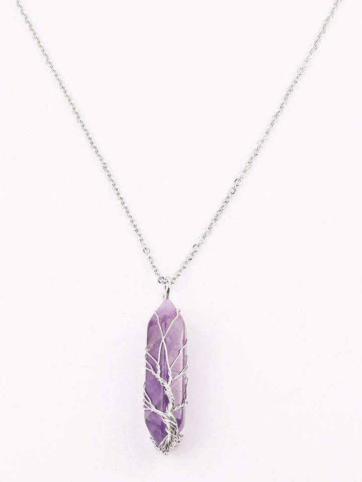 Amethyst Tree Of Life Necklace for wholesale by Fantasy Gifts