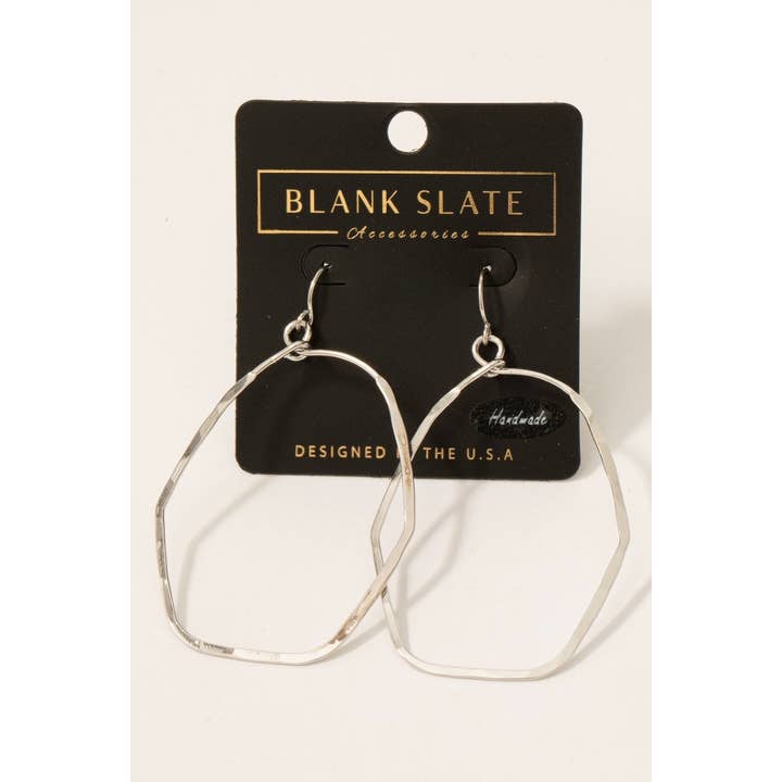Fame Accessories - Wholesale Dangle Earrings - Handmade Hexagon Cutout Drop Earrings