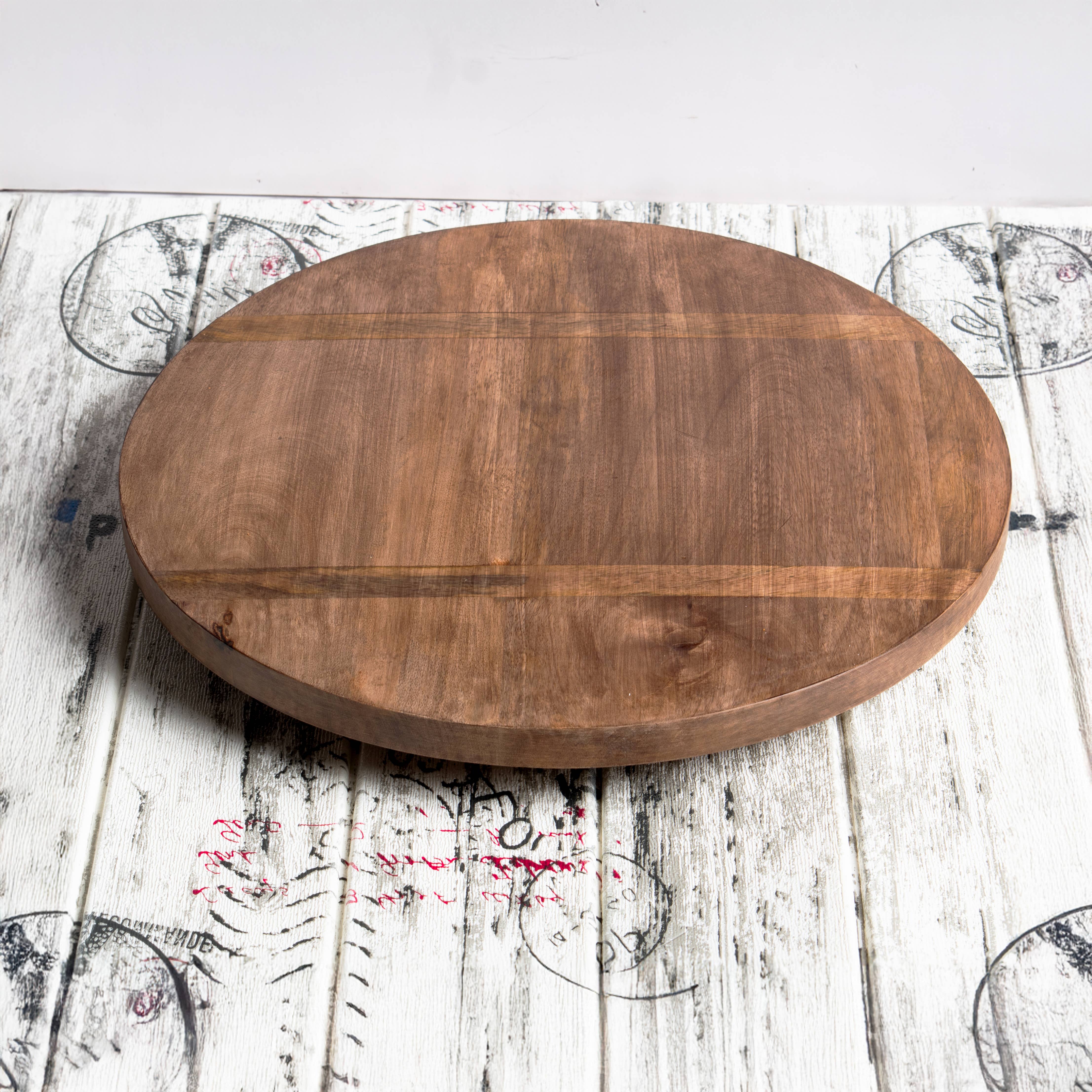 Valor Home Goods - Wholesale Lazy Susan - 18" Large Rustic Wood Lazy Susan –  Rotating Centerpiece 6