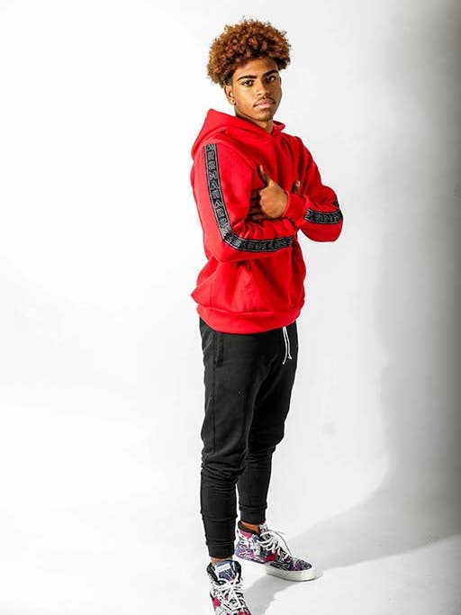 Hoodie TAPPERED Rot für den Großhandel von Arsmara