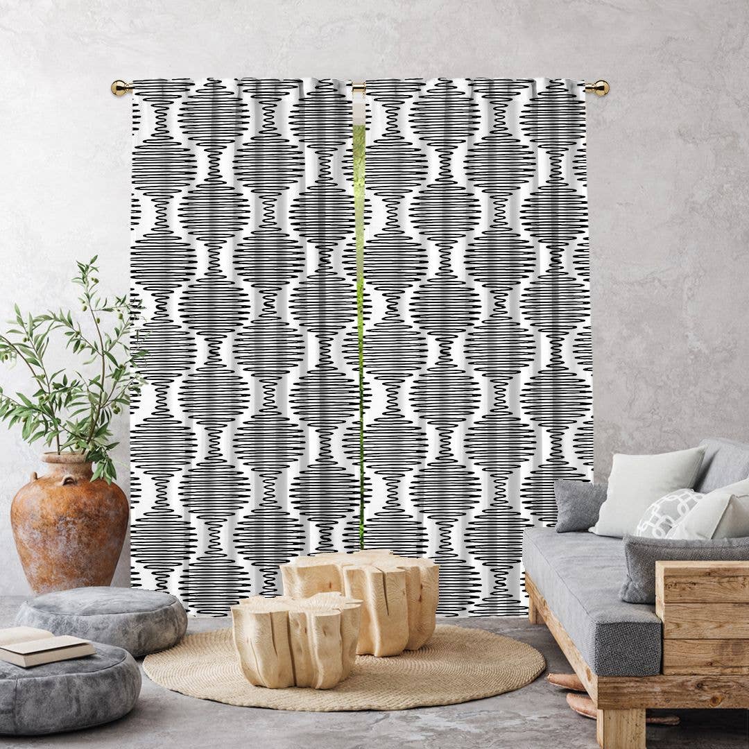 Bes Home Design - Venta al por mayor Cortinas - Juego de 2 paneles de cortina Boho Home Decor de tamaño personalizado3