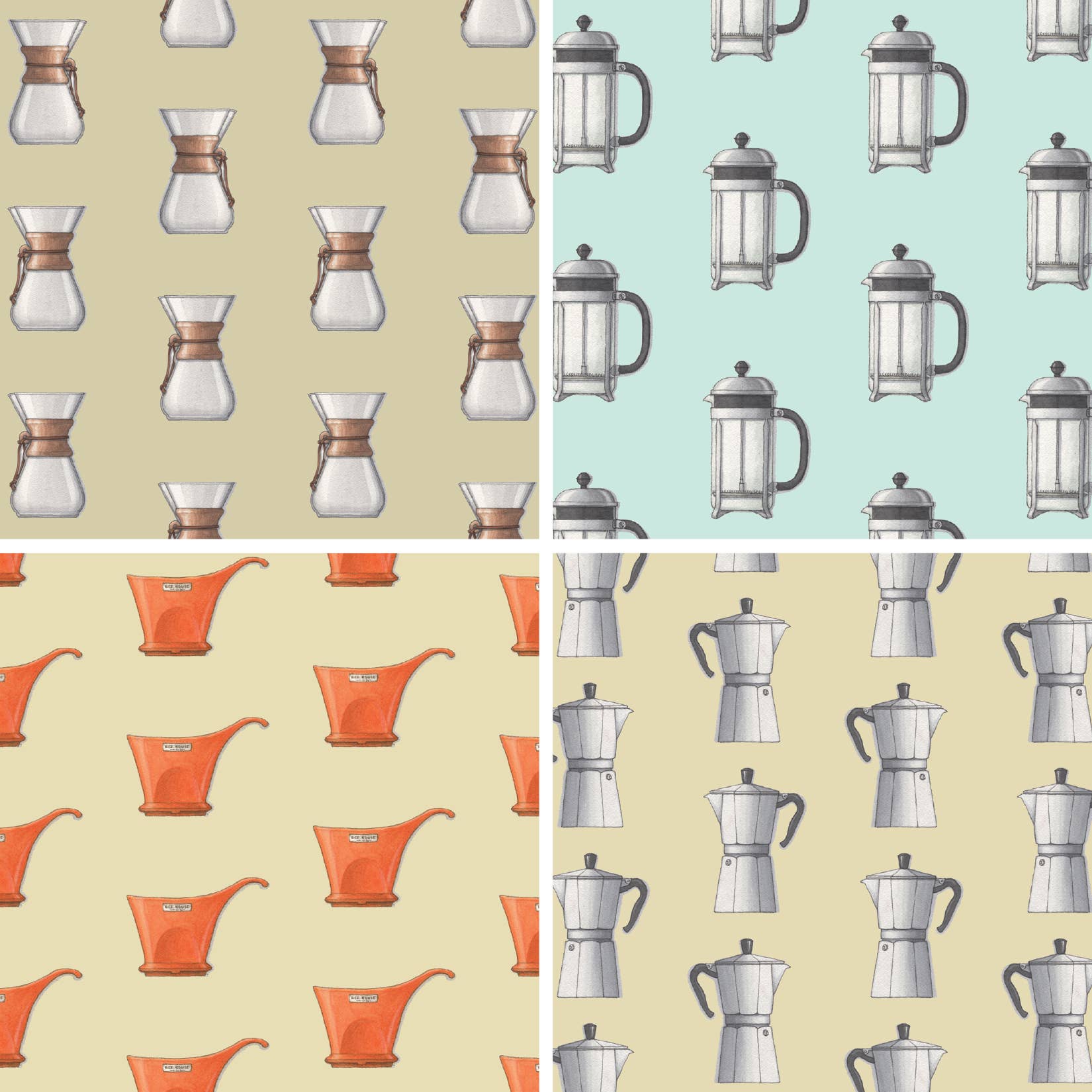 Yeesan Loh - Wholesale Flat Wrap - Gift Wrap / Coffee Brewing Methods3