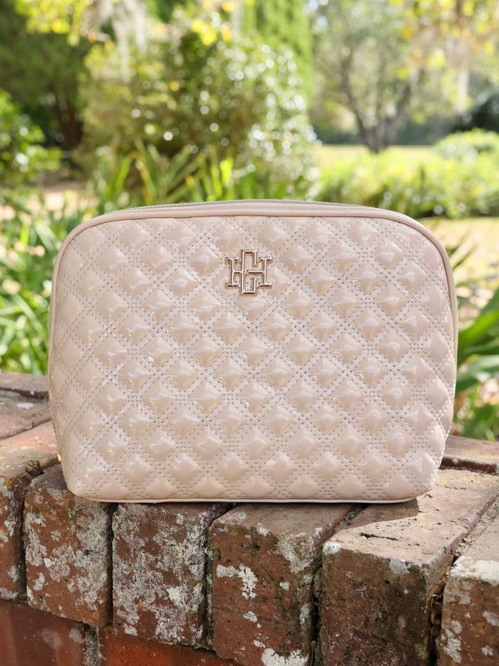 Capri Large Pouch Nude Patent SQ for wholesale by Caroline Hill