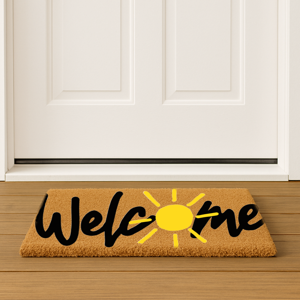 Cindy Hughes Design - Wholesale Door Mat - Sunny Welcome Coir Doormat, size 18x30, Spring welcome mat2