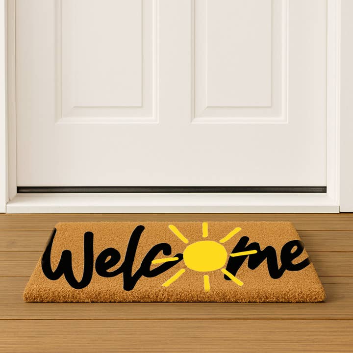 Cindy Hughes Design - Wholesale Door Mat - Sunny Welcome Coir Doormat, size 18x30, Spring welcome mat2