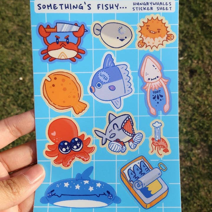 Fish Sticker Sheet for wholesale by HungryWhales