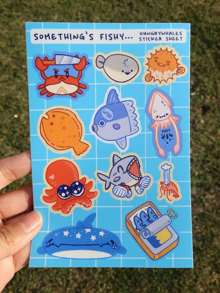 Fish Sticker Sheet for wholesale by HungryWhales