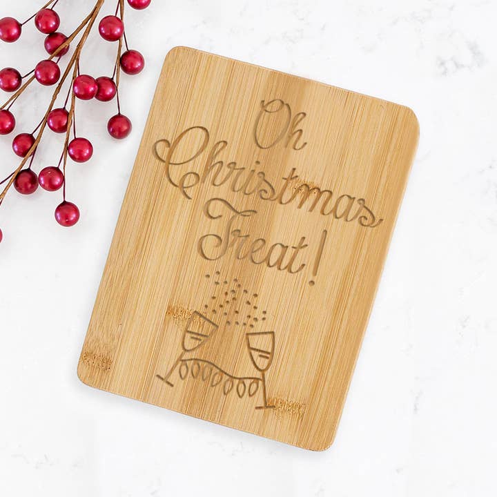 Oh Christmas Treat Small Cutting Board, Bamboo Board for wholesale by Love, Georgie
