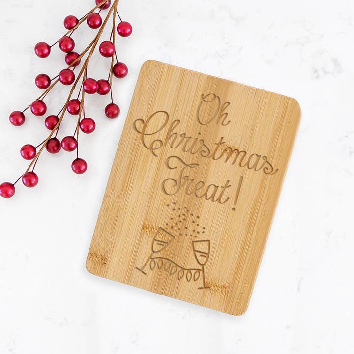 Oh Christmas Treat Small Cutting Board, Bamboo Board for wholesale by Love, Georgie