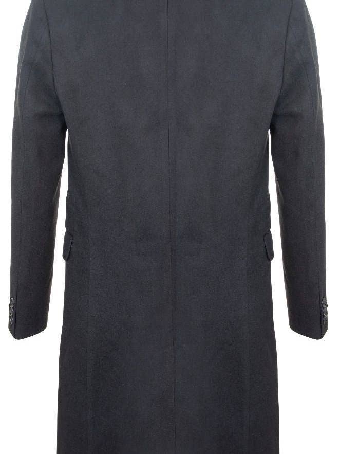 Noir Manteau long noir pour homme 3/4 à double boutonnage en laine style Crombie Peaky Blinders en vente sur Faire