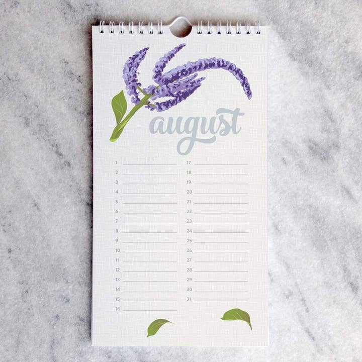 Favorite Story - Wholesale Calendar - Celebration Calendar, Wildflower4