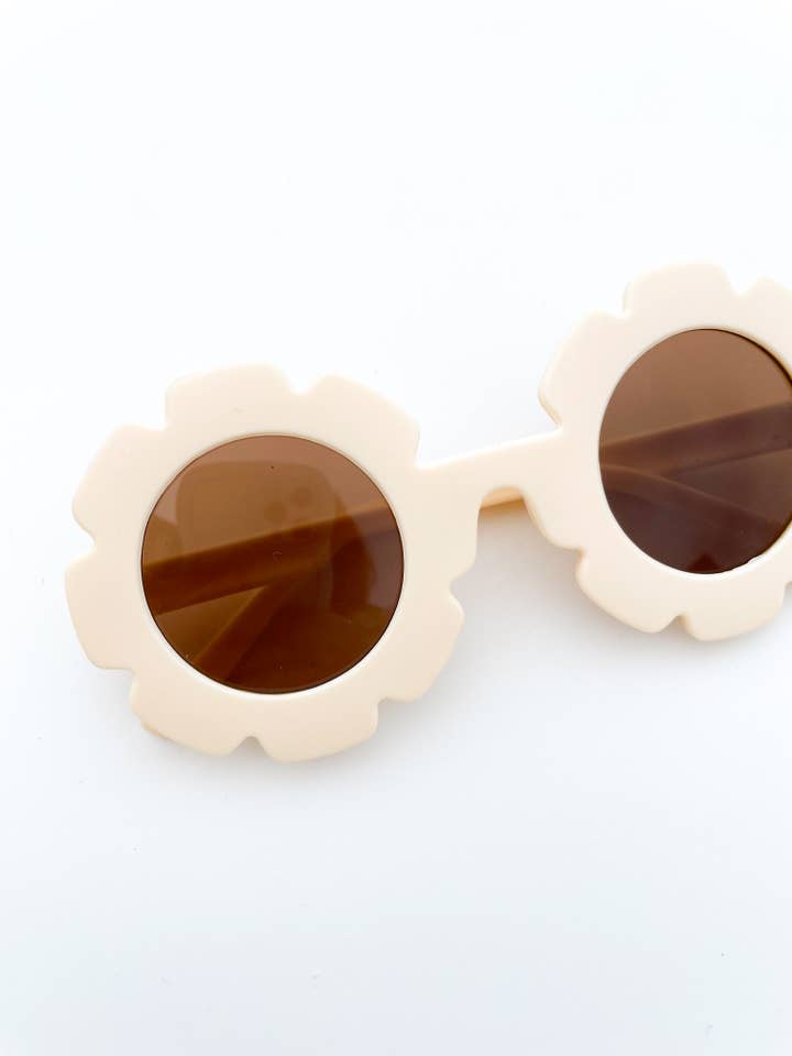 Daisy Day Flower Sunglasses in Latte - Kids/Toddler for wholesale by Pip & Co.