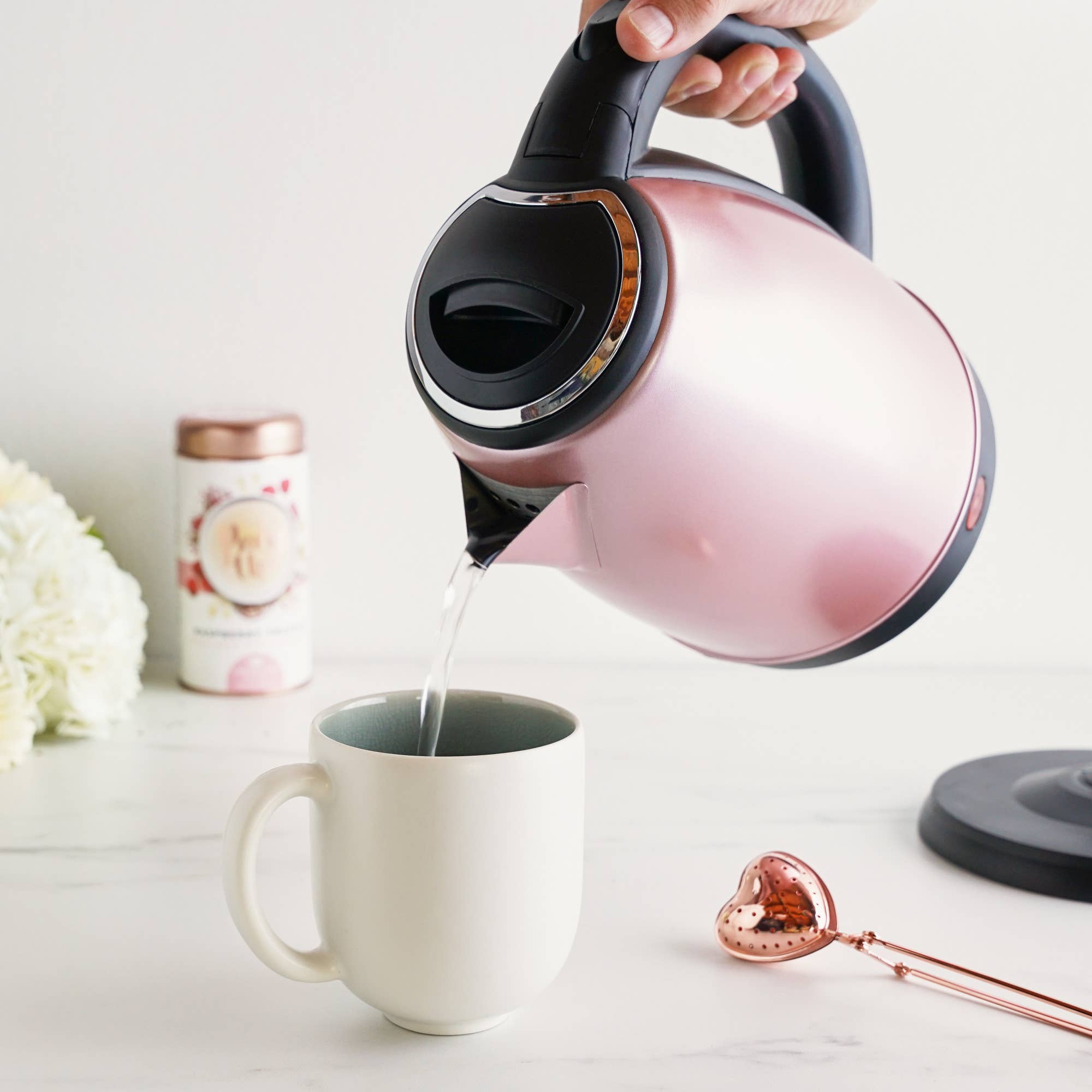 Pinky Up - Wholesale Electric Kettle - Parker™ Stainless Steel Electric Tea Kettle 56oz Rose Gold3