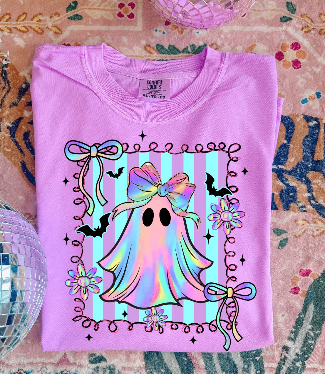Neon Preppy Ghost Graphic Tee for wholesale on Faire