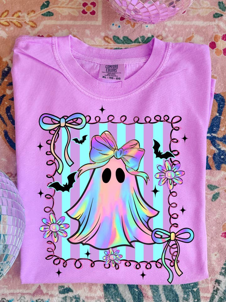 Neon Preppy Ghost Graphic Tee for wholesale on Faire0