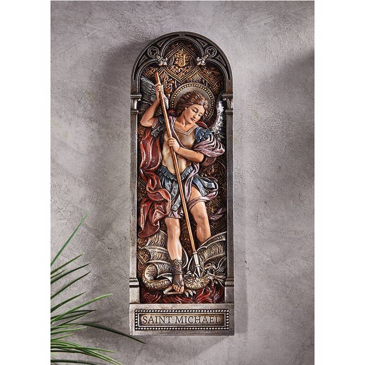Christian Brands Catholic - Wholesale Plaque - Ag 12" St Michael Plaque1