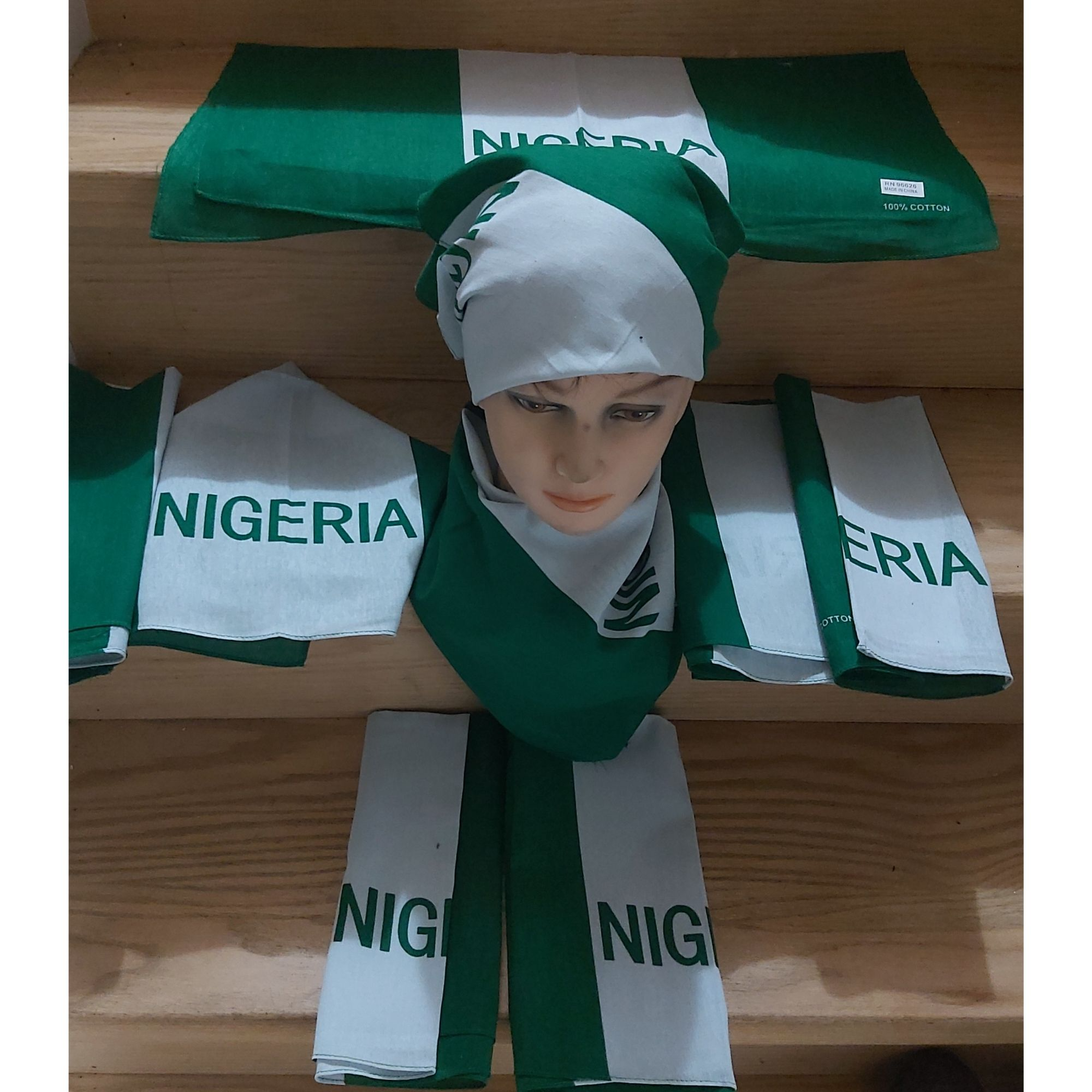 Worldwide Souvenir Mart - Vente Bandana – unisexe - Mouchoir Bandana Drapeau du Nigéria/Couvre-tête Drapeau Nigérian4