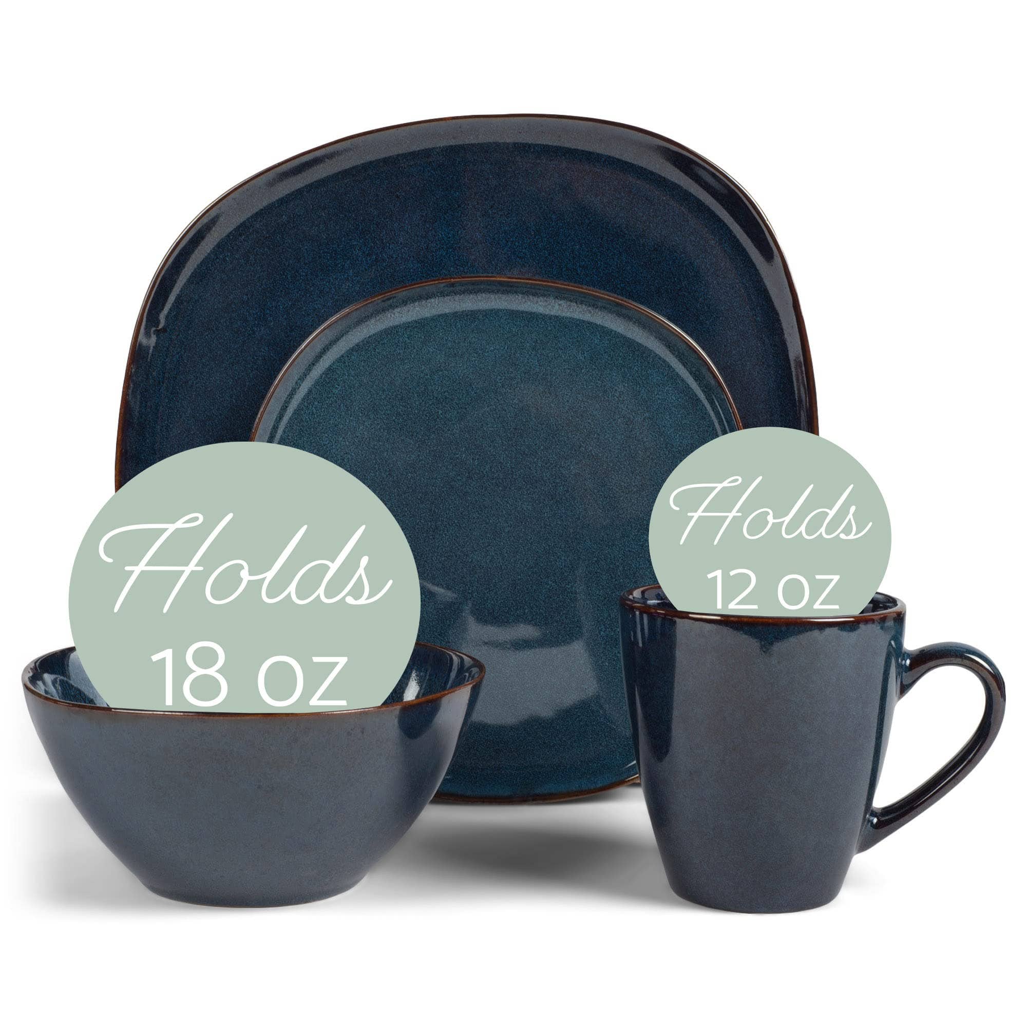 EAST AVENUE - Wholesale Serviesset - 16-delige diner set met gladde blauwe afwerking1