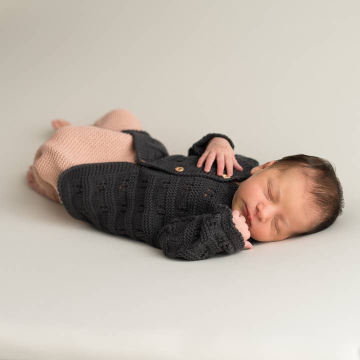 micu micu – wholesale Jacka - Baby – Openwork mörkgrå jacka