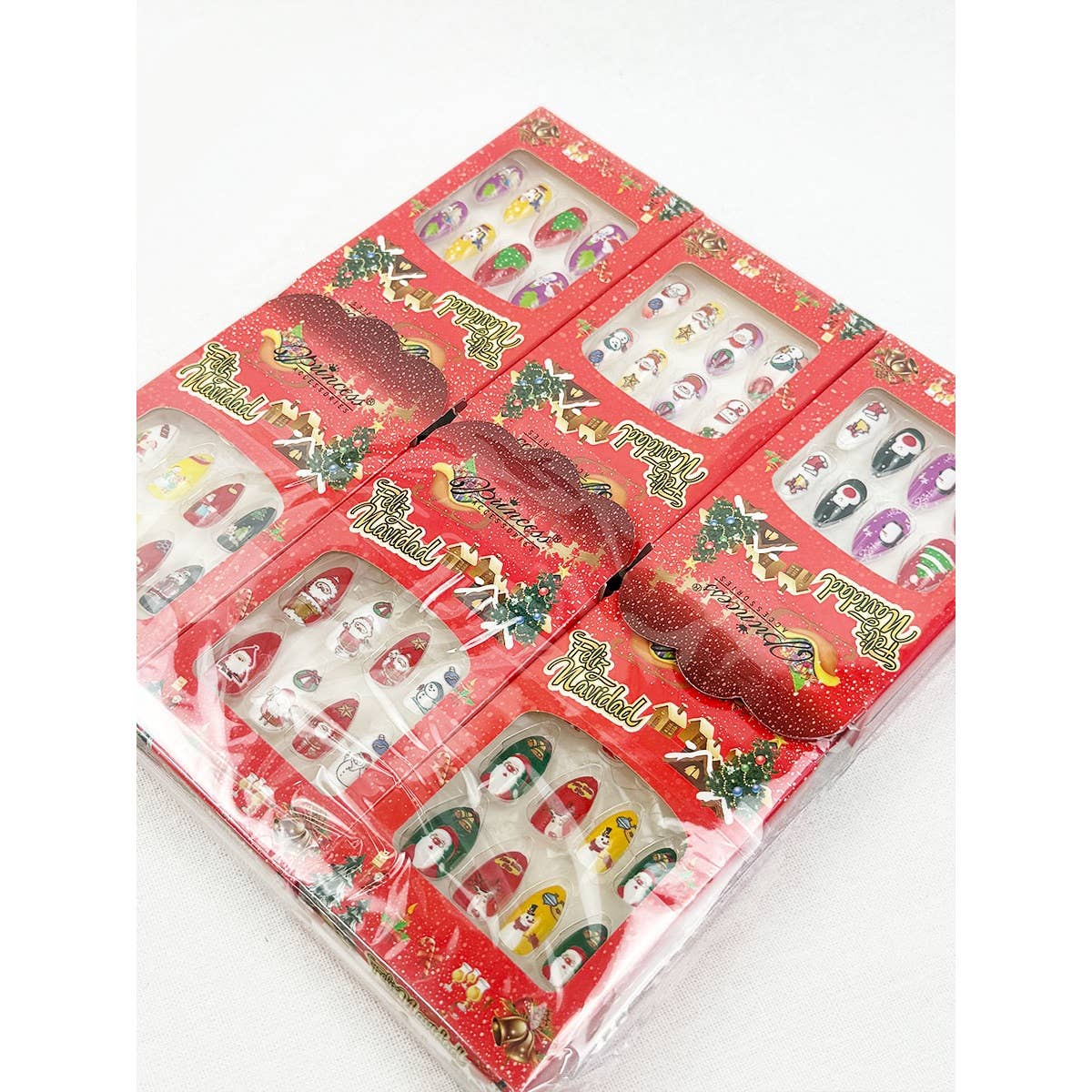 MIX COLOR Christmas Theme Fancy Press On  Nails Set for wholesale on Faire5