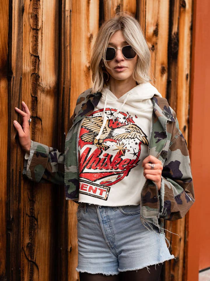 Country Deep Apparel - Wholesale Hoodie - Women's - Whiskey Bent Cropped Hoodie0