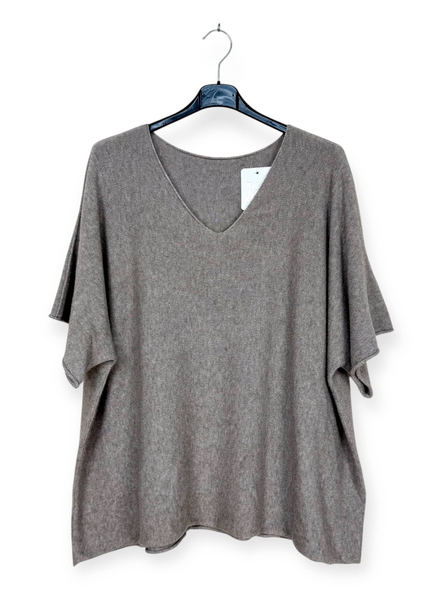 Lucky Nana - Wholesale Poncho - Women's - AH L2202 - Plus Size V-Neck Poncho Sweater35