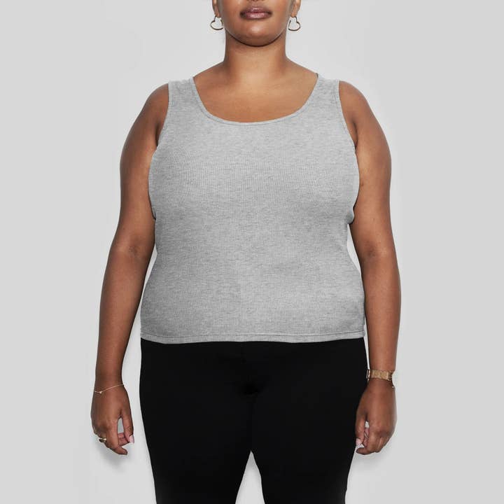 Women’s Recycled Cotton Tank Top, Heather Grey for wholesale by agood company