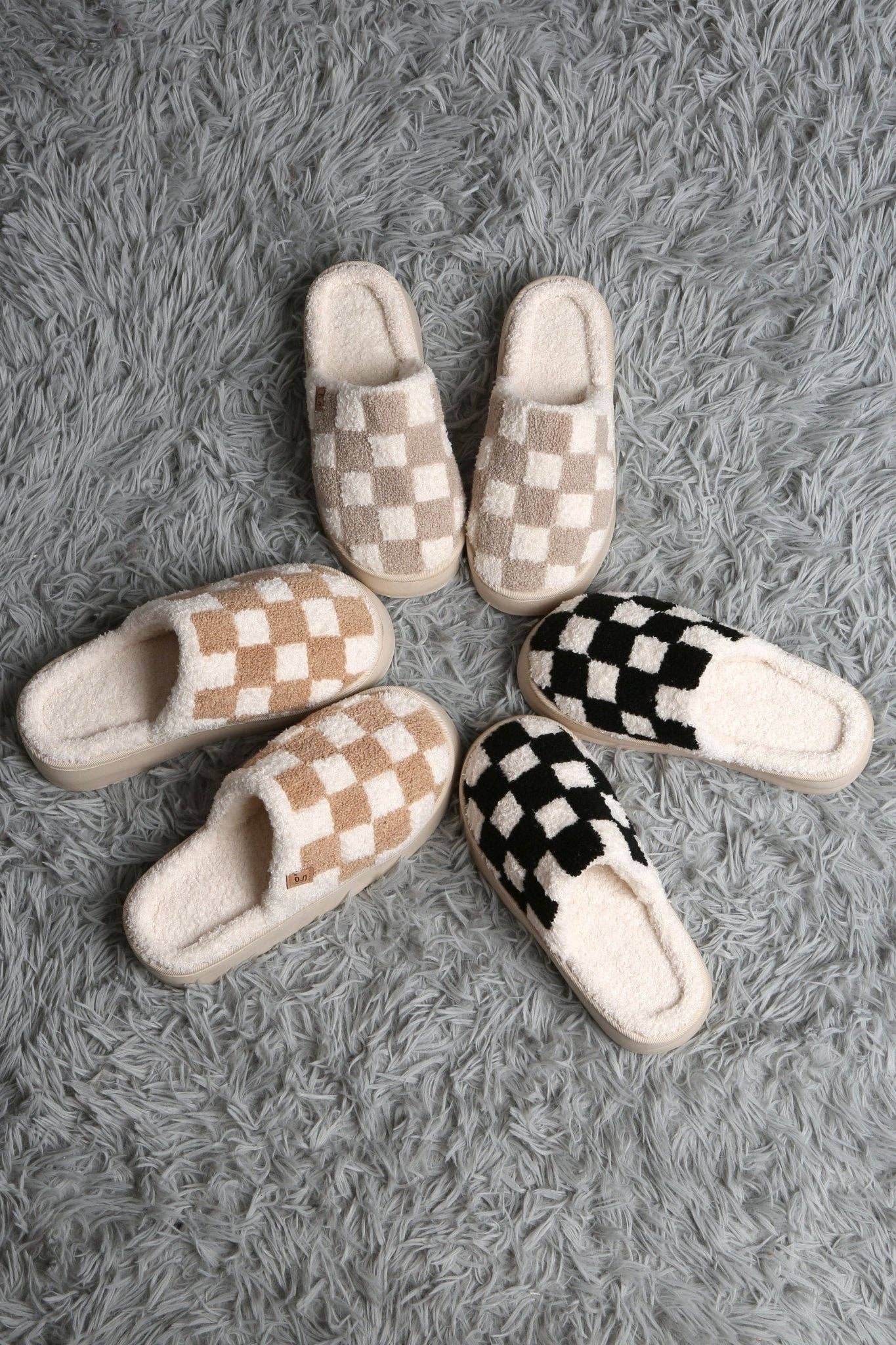MiMi Wholesale - Wholesale Slippers - Women's - JCL6124 Super Lux Checker Platform Slippers2