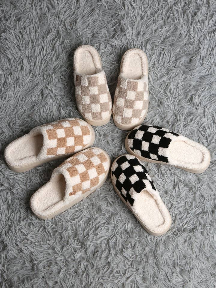 MiMi Wholesale - Wholesale Slippers - Women's - JCL6124 Super Lux Checker Platform Slippers2