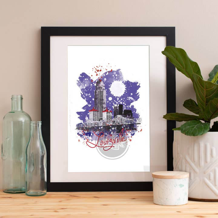 Louisville Print, Louisville Skyline, Louisville Art, Louisville Poster, Louisville Watercolor, Louisville Art Print, Louisville Map WCSymbol81 for wholesale by DreamMachine Prints