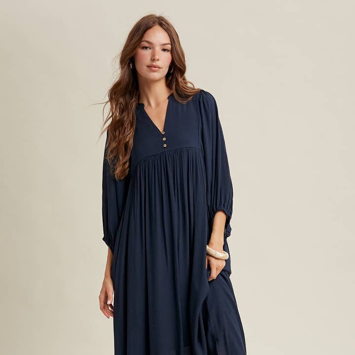 BELL SLEEVE MIDI DRESS / WL25-11093 for wholesale by Wishlist Apparel