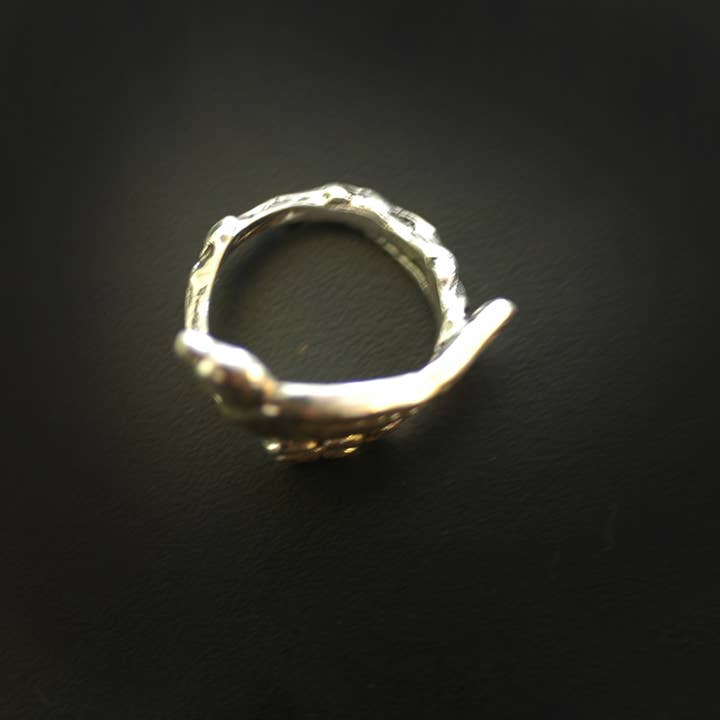 Hi Octane | SilverBotanica - Wholesale Cocktail/Statement Ring - Birdie Blossom Twig Ring in Sterling Silver