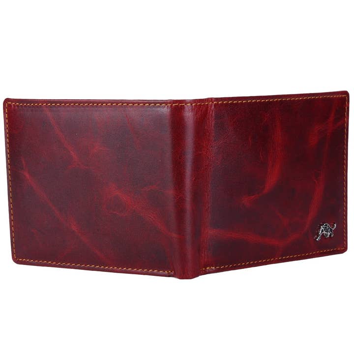 SPORTGIFTZ – wholesale Wallet - Men’s – WILDBUFF Mens Maroon Leather Wallet Timeless Everyday Wallet, Gift Ready3