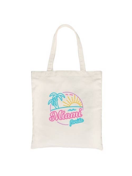 Neon Sign-Miami Canvas Bag for wholesale by 365 In Love